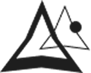 image of 2 triangles, 1 black and 1 transparent with black outline