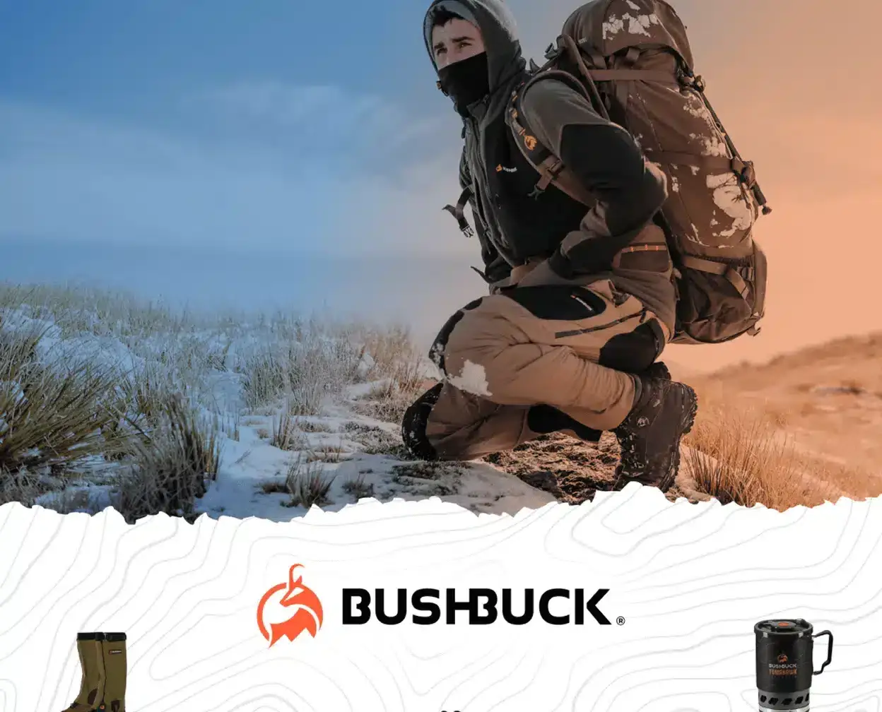 image of an outdoorsman in the cold wild
