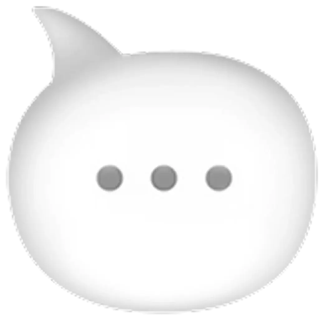 image of a white talking bubble icon