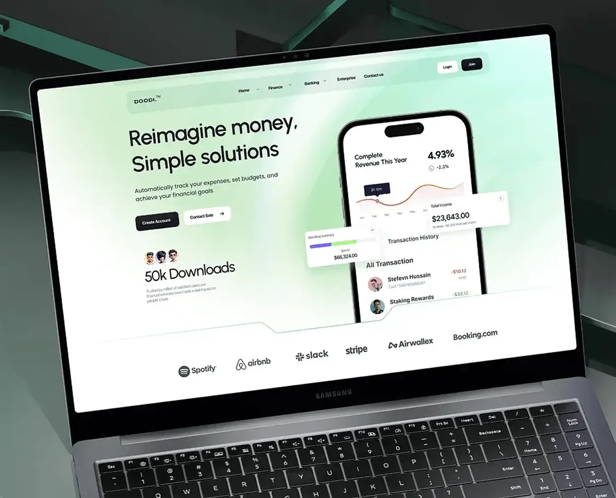 image of a financial website