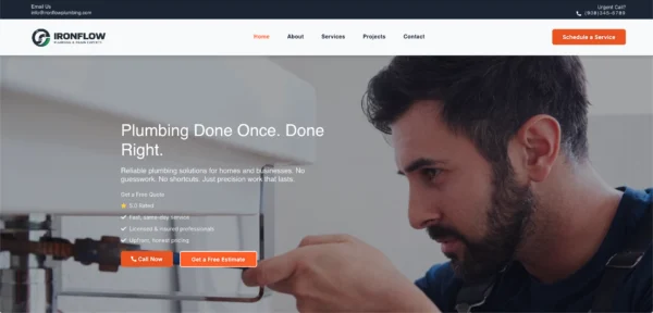 IronFlow Plumbing Website