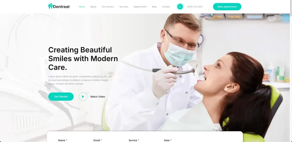 dentist working on a patient