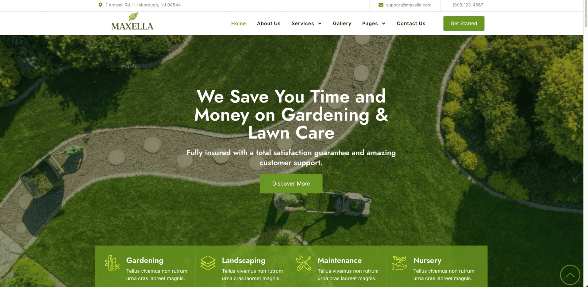 web design hillsborough nj image of a landscaping webpage
